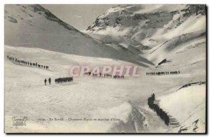 Old Postcard Militaria Alpine hunters steps d & # 39hiver Savoie