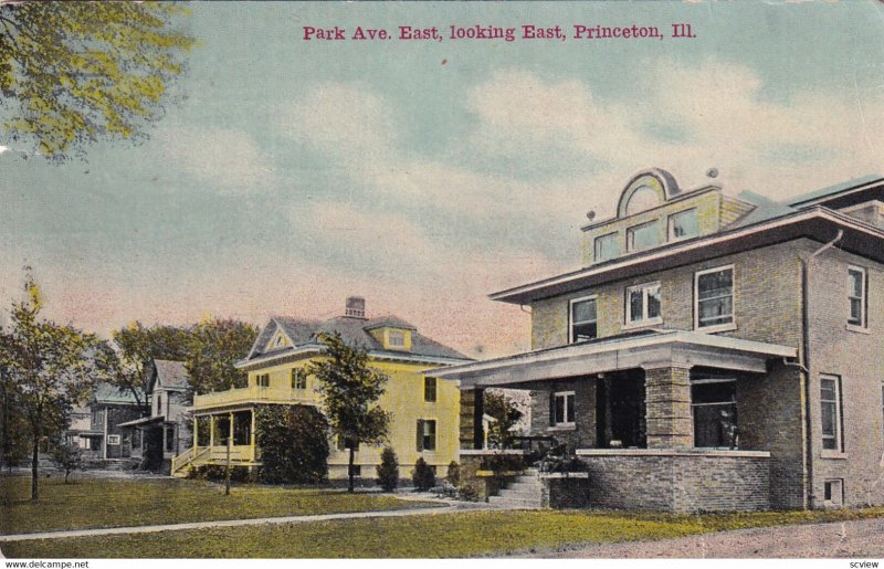 PRINCETON, Illinois, PU-1912; Park Ave. East looking East