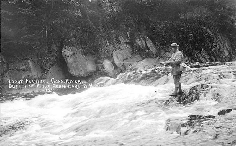 Connecticut River NH Trout Fishing Real Photo RPPC Postcard