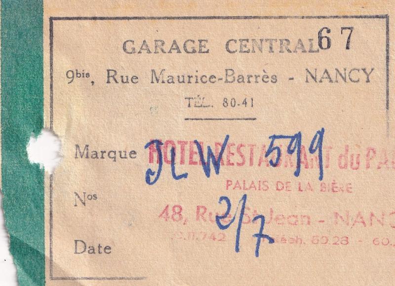 Nancy France 1950s Petrol Garage Receipt