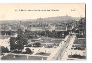 Paris France Postcard 1907-1915 Panorama du Jardin des Tuileries