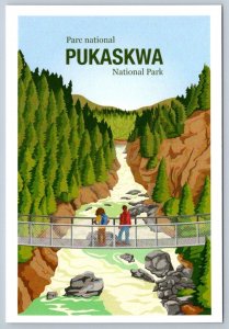 White River Suspension Bridge Pukaskwa National Park Ontario Canada Art Postcard