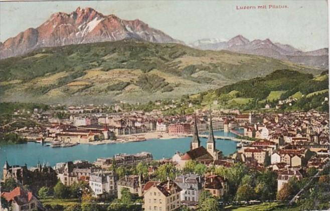 Switzerland Luzern mit Pilatus 1910