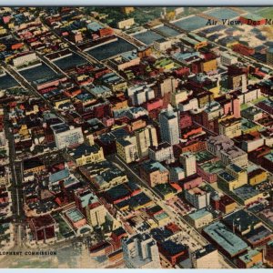 1949 Des Moines, IA Downtown Aerial Birds Eye City Scene Business Bridge PC A248