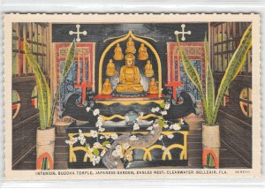 Buddha Temple Japanese Garden EAGLES NEST Belleair, FL Clearwater Vintage Linen