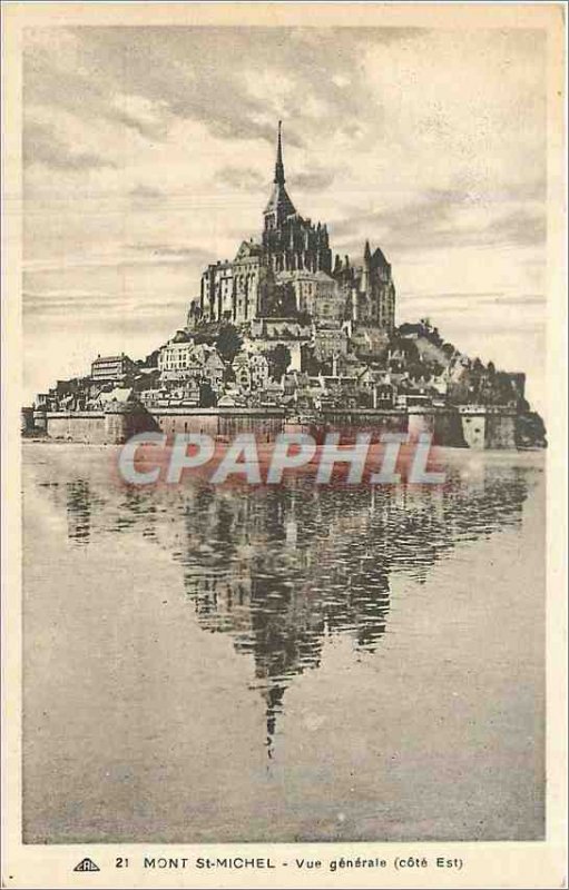 Old Postcard Mont St Michel General view East Coast