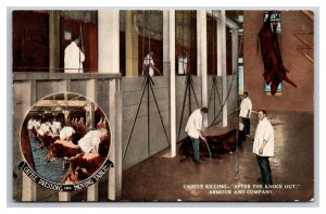 Cattle Killing Armour And Company Meat Packing Advertising UNP DB Postcard L19