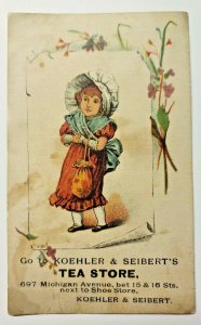 Koehler & Siebert's Tea Store Michigan Ave Chicago Advertising Card Antique PB18