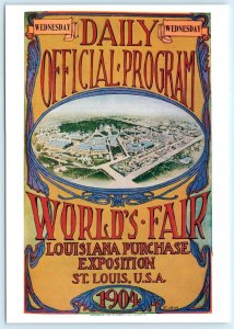 ST. LOUIS WORLD'S FAIR 1904 ~ Daily Official Program 4x6 Repro Expo Postcard