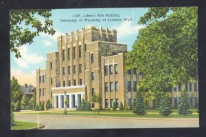 LARAMIE WYOMING UNIVERSITY COWBOYS LIBERAL ARTS BUILDING VINTAGE POSTCARD