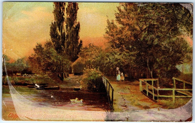 c1900s Clappers Footpath Caversham, Berkshire, England Artistic Postcard A81