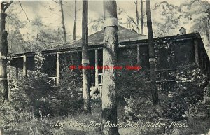 MA, Malden, Massachusetts, Log Cabin, Pine Banks Park, 1908 PM, No 17559