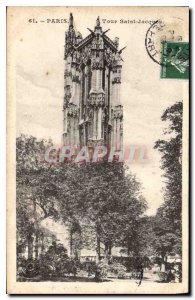 Postcard Old Paris Tour Saint Jacques