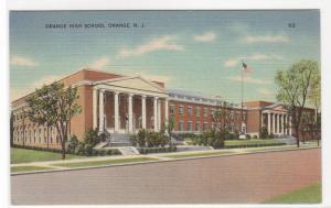 Orange High School Orange New Jersey linen postcard