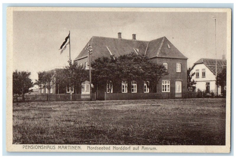 c1920's North Sea Resort of Norddorf on Amrum Boarding House Germany Postcard