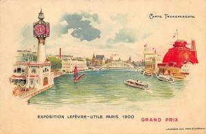 1900 Paris Exposition H-T-L  Light Beaming Transparent Postcard