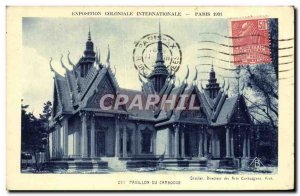 Old Postcard Exposition Coloniale Internationale Paris Pavillon From Cambodia