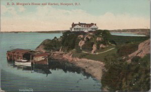 Postcard ED Morgan's House + Harbor Newport RI Rhode Island