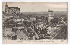 Panorama Eglises Tonnerre France 1919 postcard