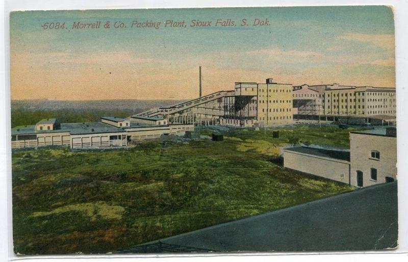 Morrell Co Meat Packing Plant Sioux Falls South Dakota 1910c postcard