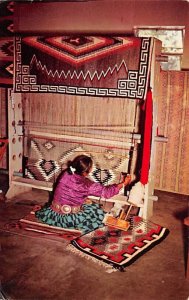Navajo Woman Weaving Rug New Mexico, USA 