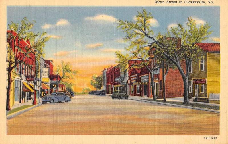 Clarksville Virginia Main Street Scene Historic Bldgs Antique Postcard K7876580