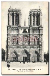 Old Postcard The Paris Facade of Notre Dame