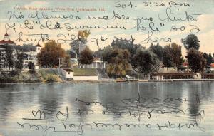 Indianapolis Indiana White River Waterfront Antique Postcard K34958 