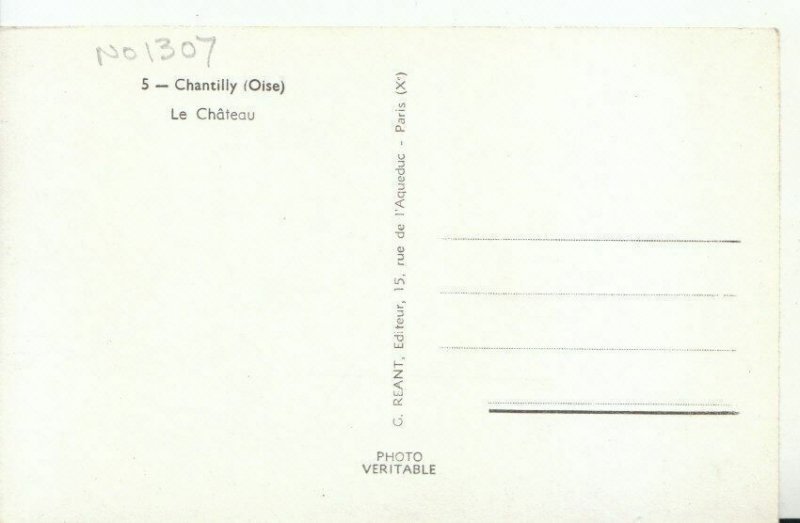 France Postcard - Chantilly [Oise] Le Chateau - Photo Veritable - Ref 18879A