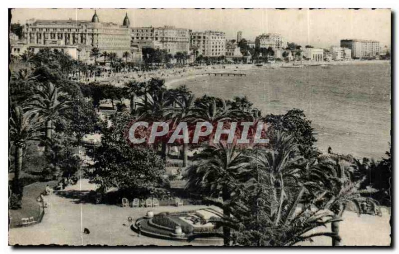 Postcard Old Gardens Cannes on the Croisette