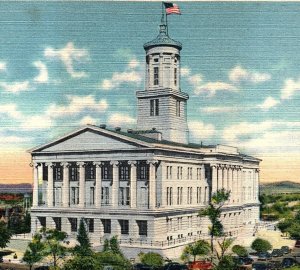 1940s NASHVILLE TENNESSEE STATE CAPITOL LINEN POSTCARD 44-107