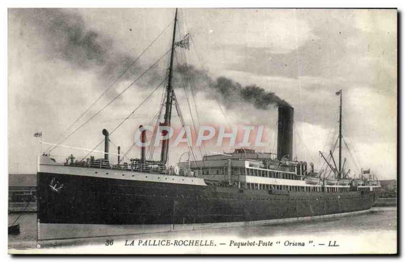 Old Postcard La Rochelle Pallice Ship Post Oriana Boat