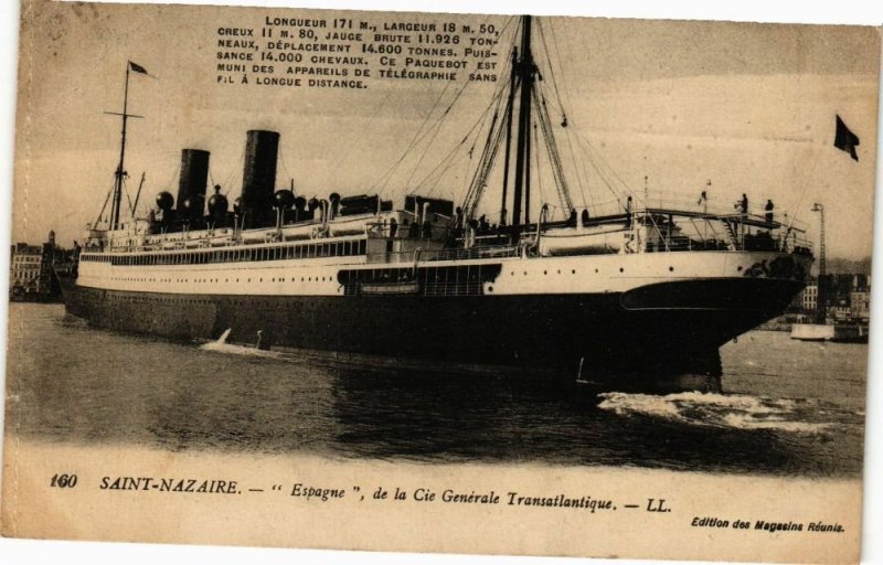 CPA St-NAZAIRE - Espagne de la Cie générale Transatlantique (250945)