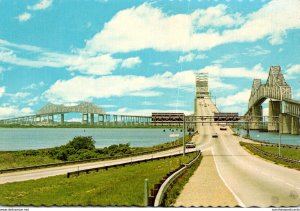 South Carolina Cooper River Bridges Looking Toward Charleston