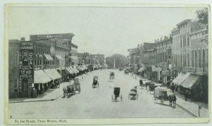 C.1900-10 Lime Coal Signs Buggies Downtown St. Joe St., MI Vintage Postcard F75