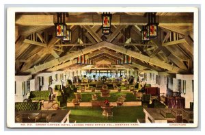 Grand Canyon Hotel Lounge Yellowstone Park Haynes 213 UNP WB Postcard S8