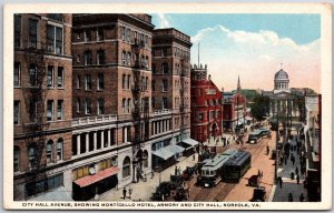 City Hall Avenue Monticello Hotel Armory And City Hall Norfolk Virginia Postcard