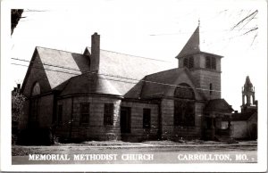 RPPC Memorial Methodist Church, Carrollton MO Vintage Postcard X44