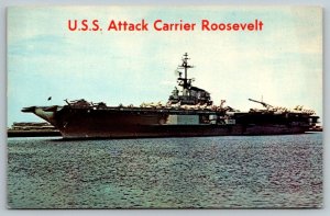 US Navy  USS Attack Carrier Roosevelt  Mayport  Florida  Postcard