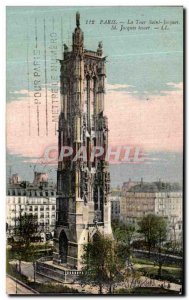 Old Postcard Paris St Jacques Tower