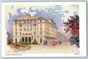 Vienna Austria Postcard Hotel Metropole and Road View c1920’s Antique Posted