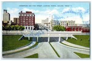 1956 Underpass And Pine Crest Looking North Abilene Texas TX Vintage Postcard