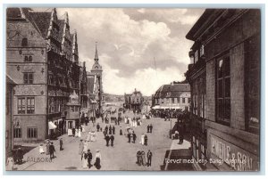 c1940's Torvet With Jens Bang's Stone House Aalborg Jutland Denmark Postcard