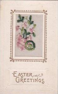 Embroidered Easter Greetings Flowers