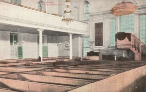 Vintage Postcard Christ Church Colonial Days Style Interior Alexandria Virginia