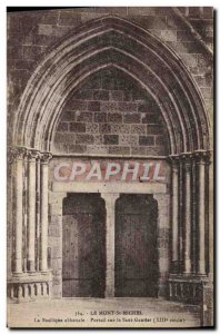 Old Postcard Mont Saint Michel abbey The basilica Portal Gautier jump