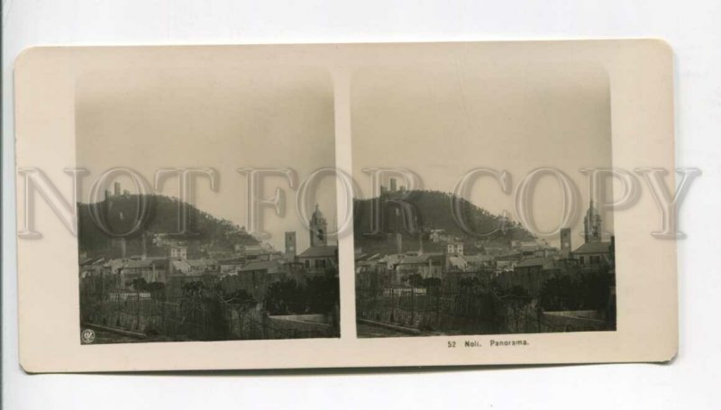 3107254 ITALY Noli Panorama Vintage STEREO PHOTO