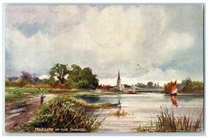 1906 Marlow on the Thames Buckinghamshire England Oilette Tuck Art Postcard