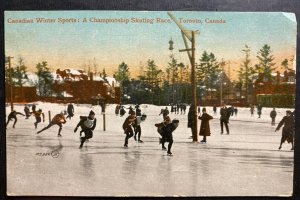 Mint Canada Color Picture Postcard Championship Skating Race Toronto