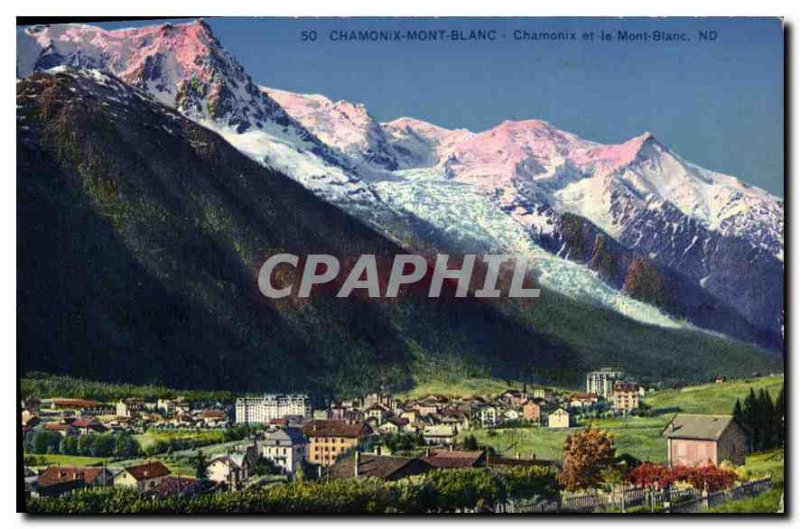 Old Postcard Chamonix Mont Blanc Chamonix and Mont Blanc